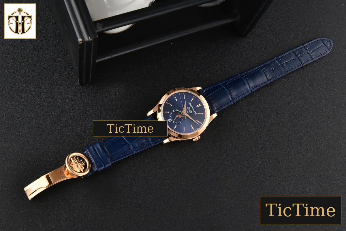 Annual Calendar Moonphase 5396 38.5mm ZF RG Blue Stick Dial Blue Leather Strap MY9015 — foto 32