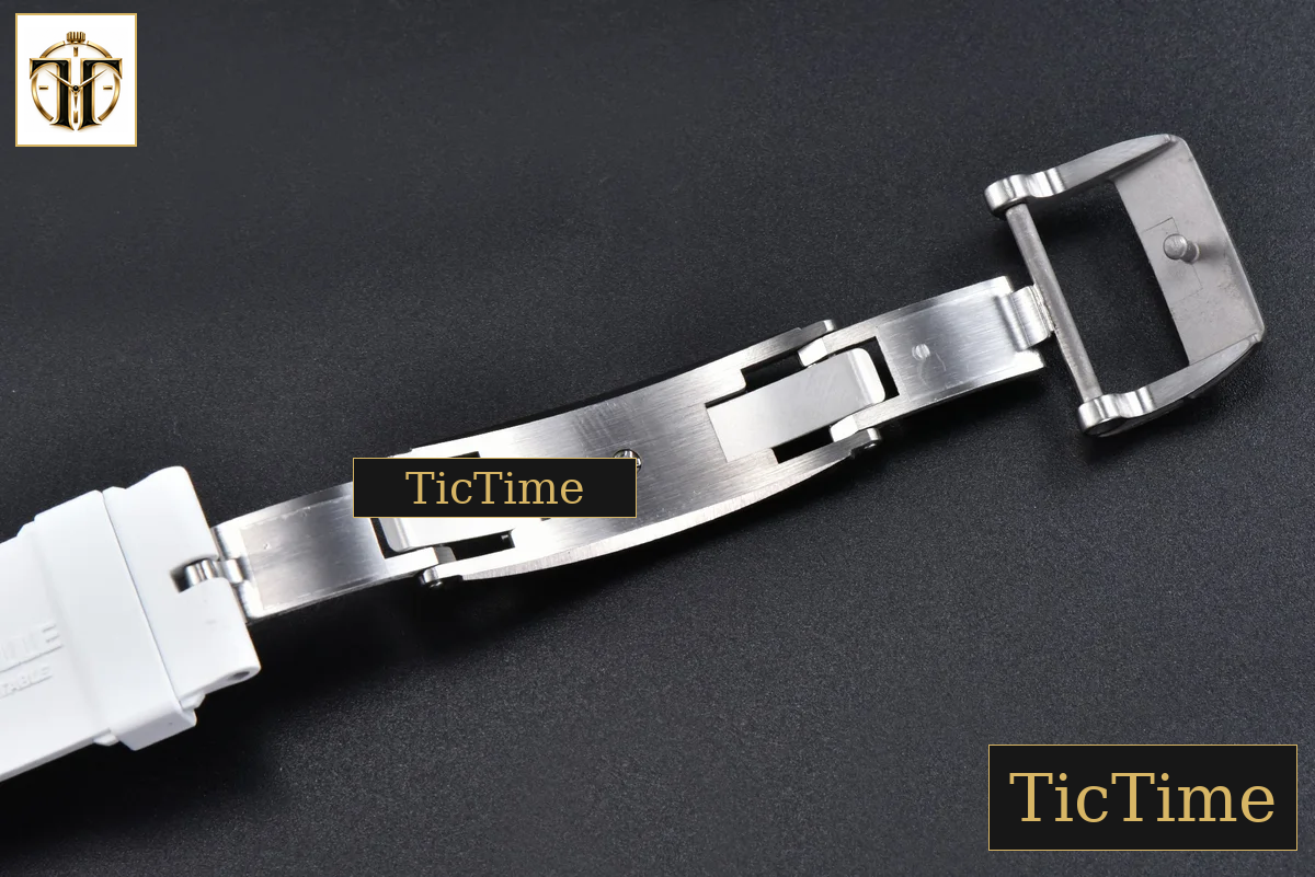 RM055 42.7mm APSF Blue Skeleton Dial Black Bezel Blue Crown White Rubber Strap RMUL2 — foto 26