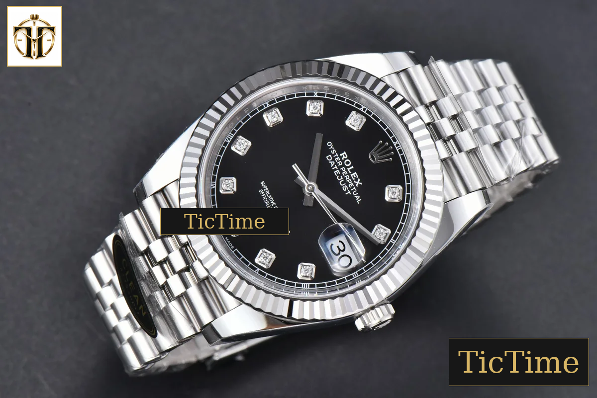 DateJust 904L 126334 41mm CF Black Dial Diamond Marker Jubilee Bracelet VR3235 — foto 4