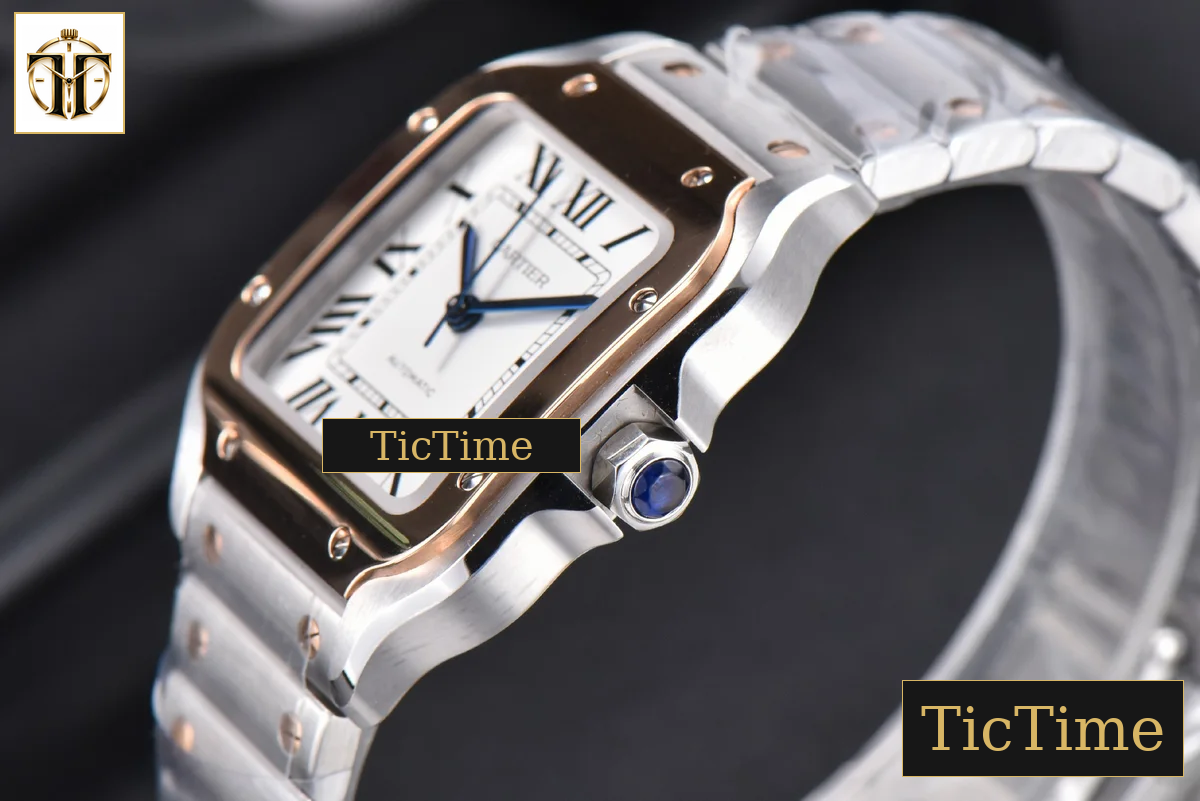 Santos de Cartier Medium 35mm BVF RG/SS White Dial RG/SS Bracelet Miyota 9039 — foto 11