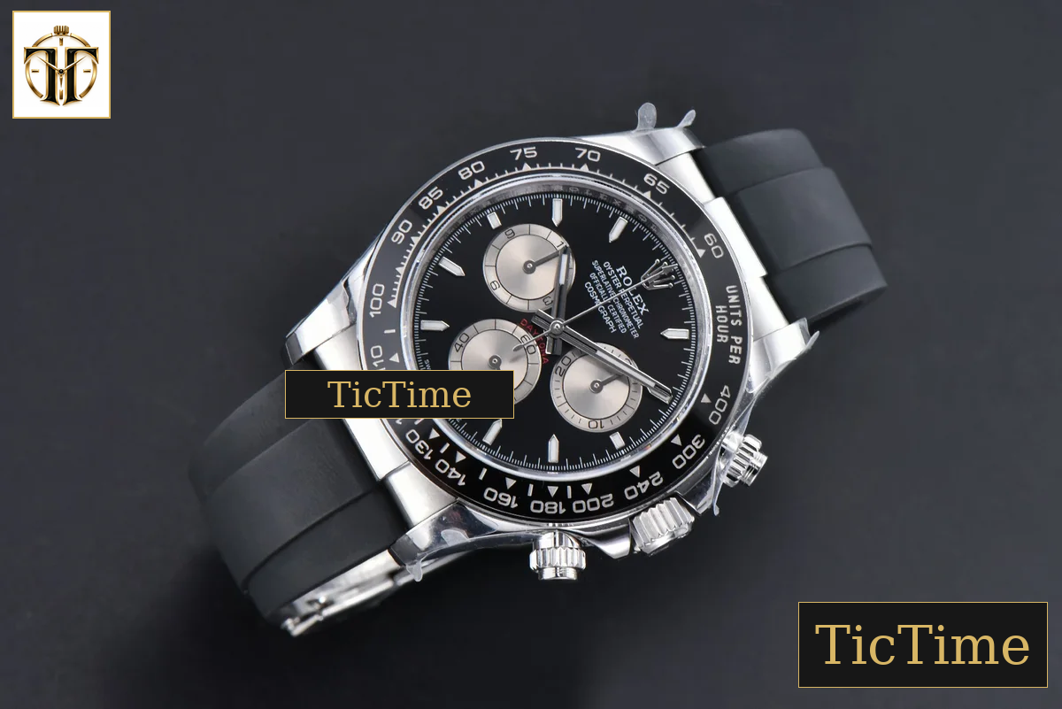 Daytona 126519 40mm BPF SS Black Dial Sliver Subdial Black Oysterflex Strap SH4131 — foto 3