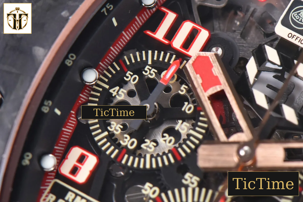 NTPT Chrono RM011 KVF Skeleton Dial Red Crown Black Rubber Strap V2 A7750 — foto 7