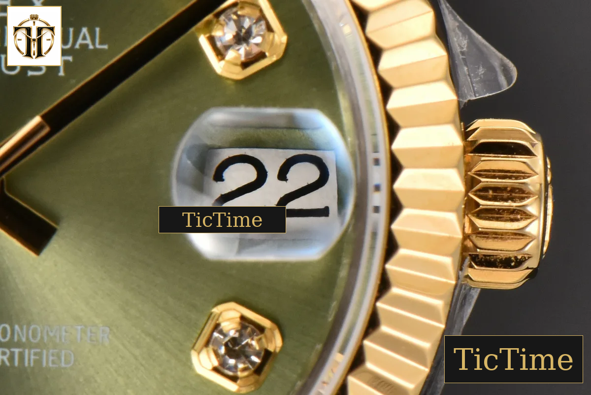DateJust Ladies 904L 31mm WF YG/SS Green Dial Diamond Marker Jubilee Bracelet A2671 — foto 7