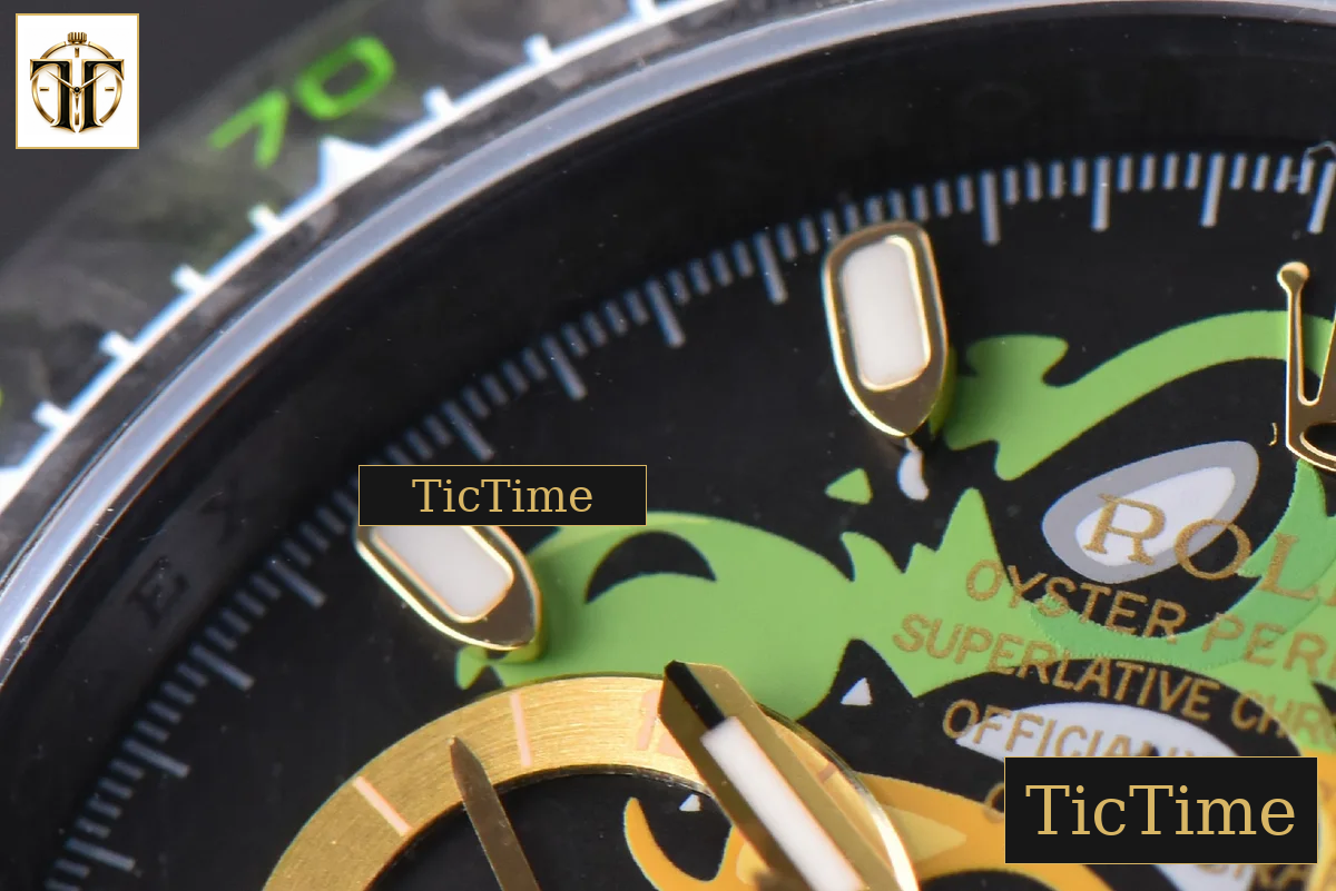 Daytona DIW Carbon WWF Green Wolf Dial Dark Green Nylon Strap A7750 — foto 4