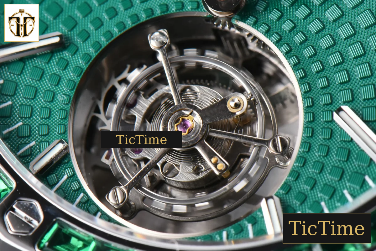 Royal Oak Tourbillon 41mm R8F Diamond Bezel Green Dial SS Bracelet Flying Tourb V2 — foto 7