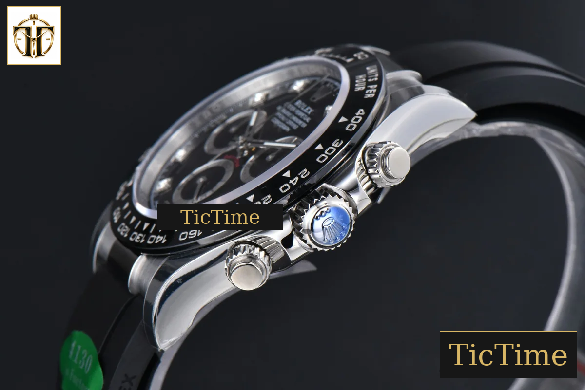 Daytona 116519 40mm APSF SS Black Dial Ceramic Bezel Diamond Marker Oysterflex Strap Tungsten Version SH4130 — foto 12