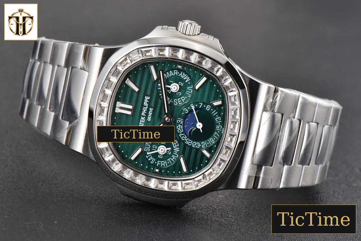 Nautilus 5740 40mm TWF Diamond Green Dial SS Bracelet A240 — foto 15