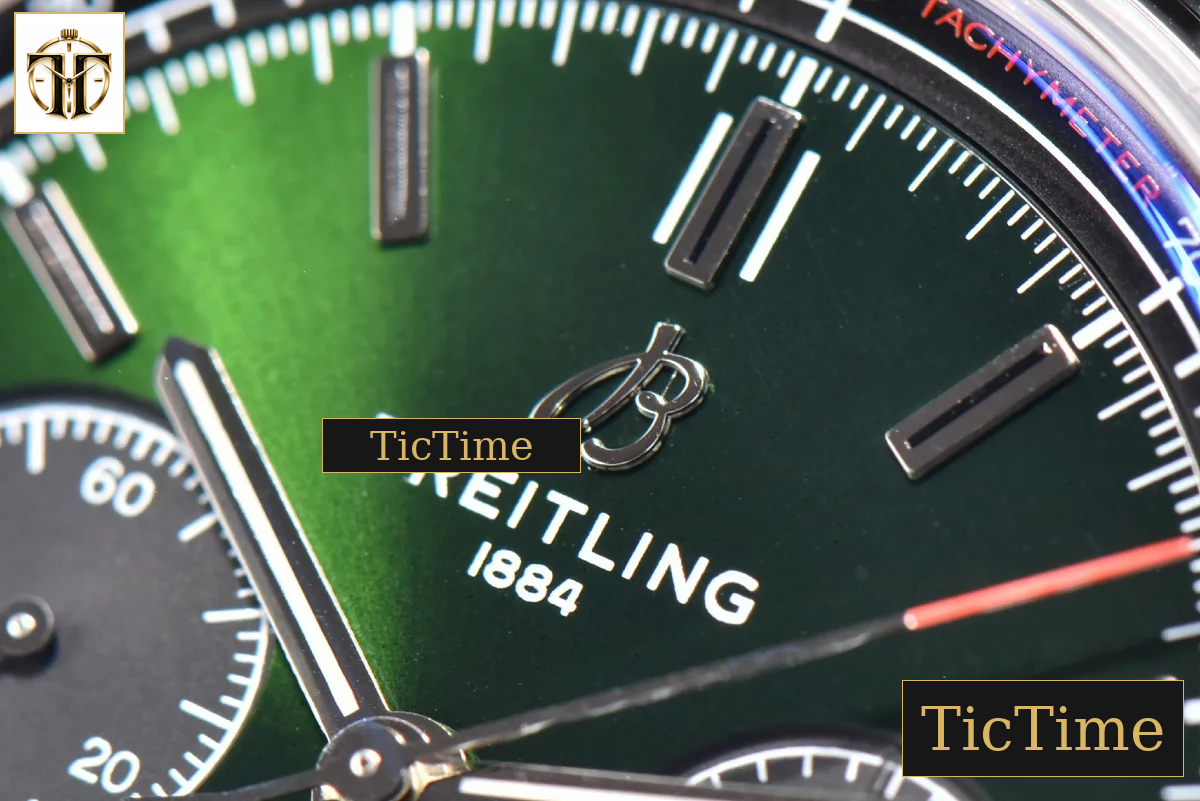 Premier B01 Chrono 42mm GF Green Dial Green Leather Strap A7750 — foto 6