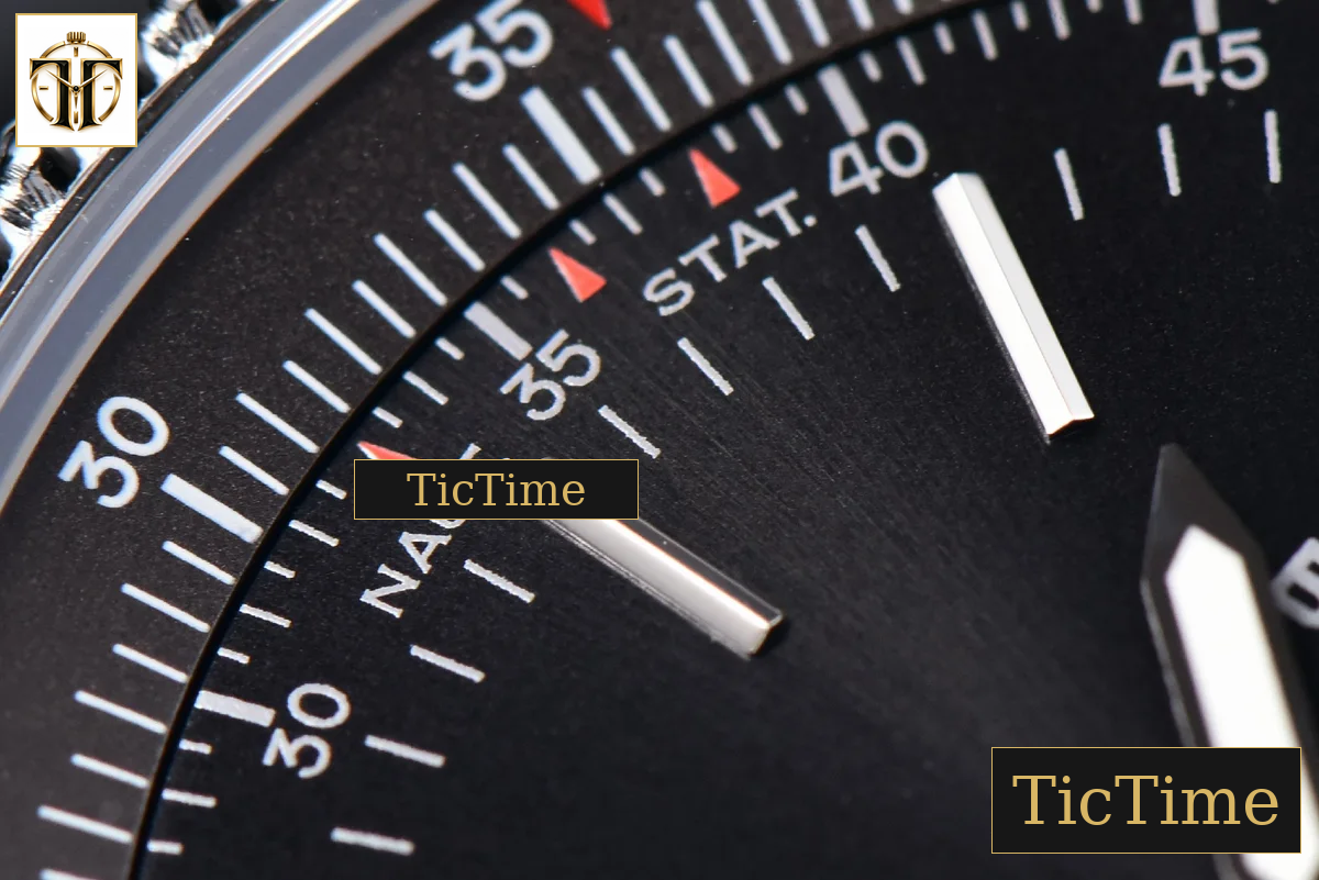 Navitimer 38mm TF SS Black Dial Gray Bezel Black Leather Strap A2824 — foto 8