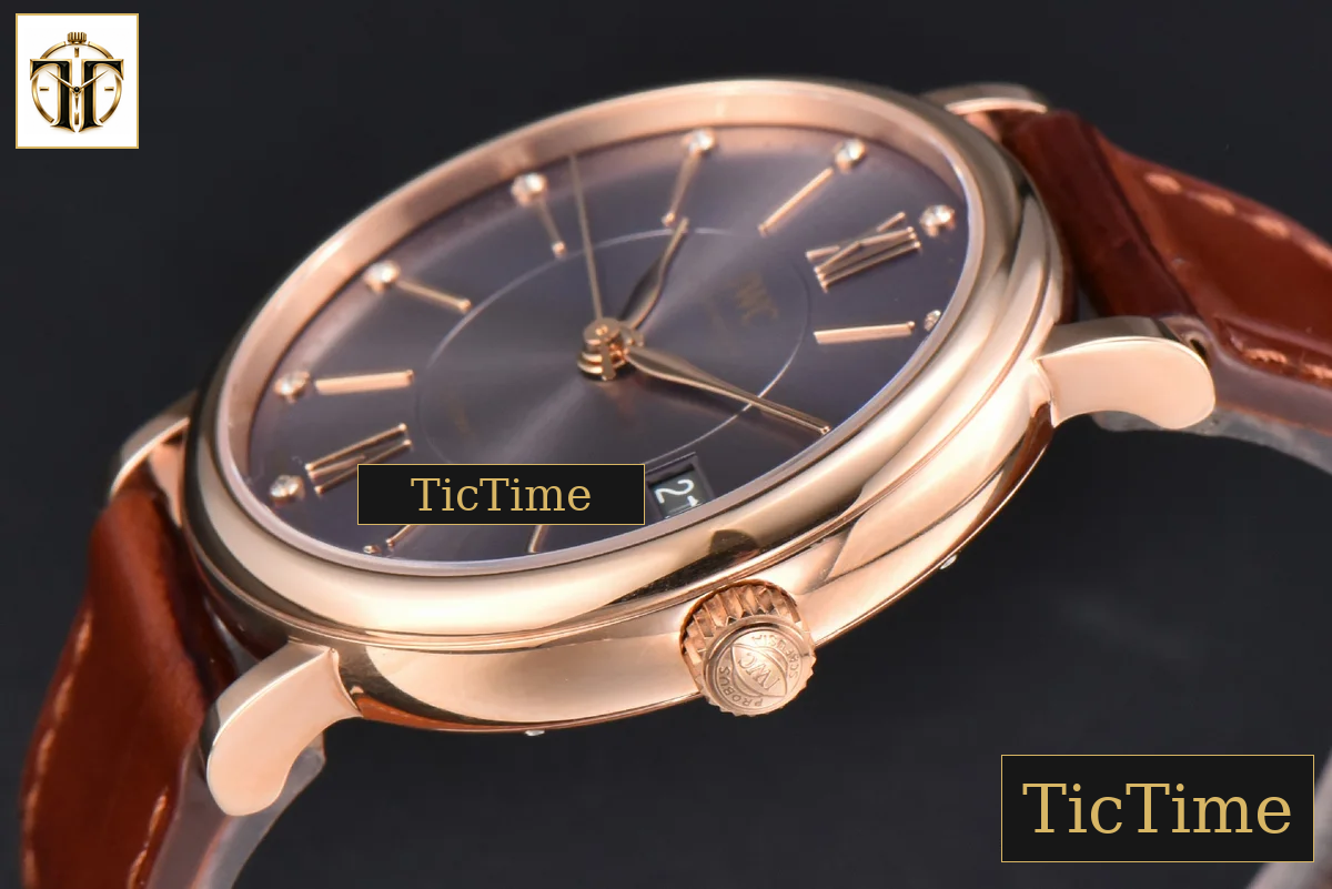 Portofino 37mm V7F RG Gray Dial RG Marker Brown Leather Strap A2892 — foto 11