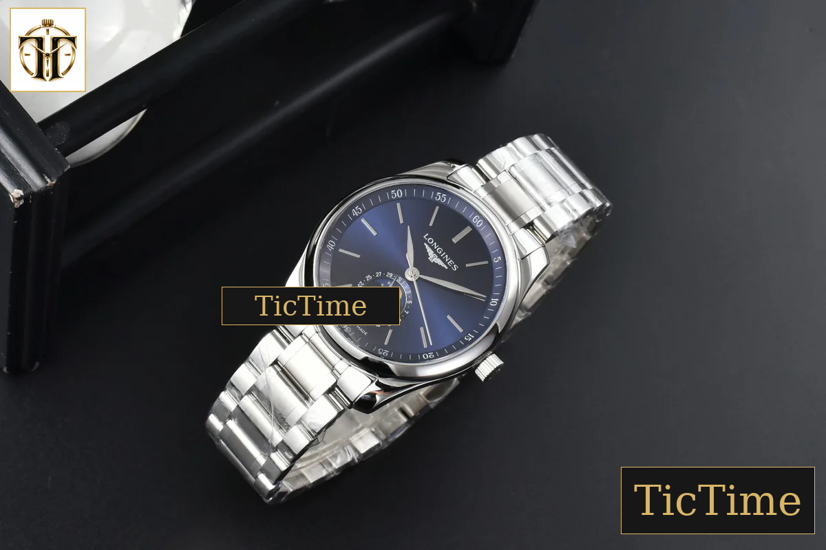 Master Moonphase 40mm GF Blue Dial Stick Marker SS Bracelet A899 — foto 3