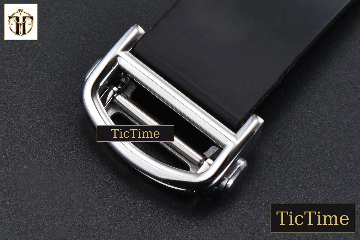 Santos de Cartier XL 40mm AF SS White Dial RG Diamond Bezel Black Rubber Strap Miyota 9015 — foto 27