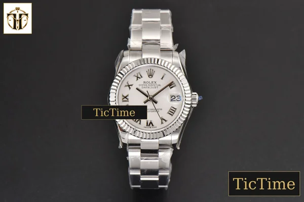 Foto frontal — DateJust Ladies 904L 31mm WF White Dial Roma Marker Oyster Bracelet A2671