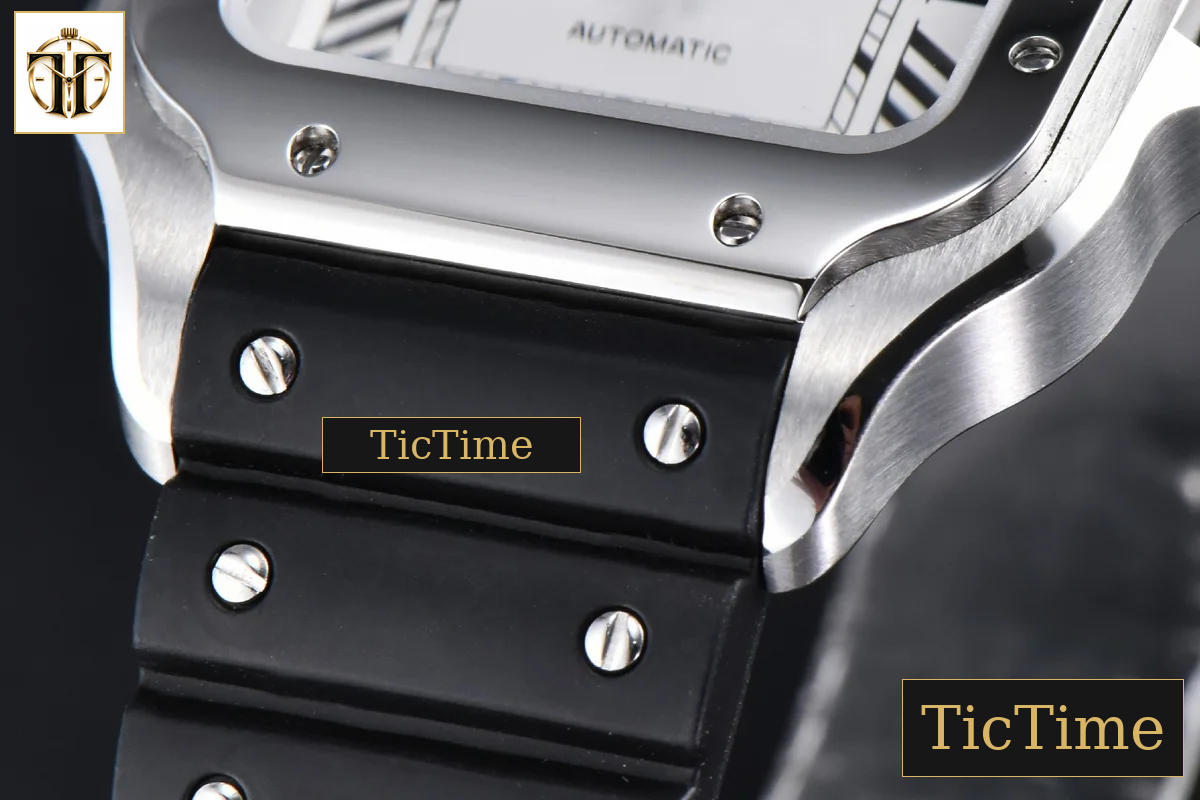 Santos de Cartier Large 40mm AF SS White Dial Black Rubber Strap Miyota 9015 — foto 8