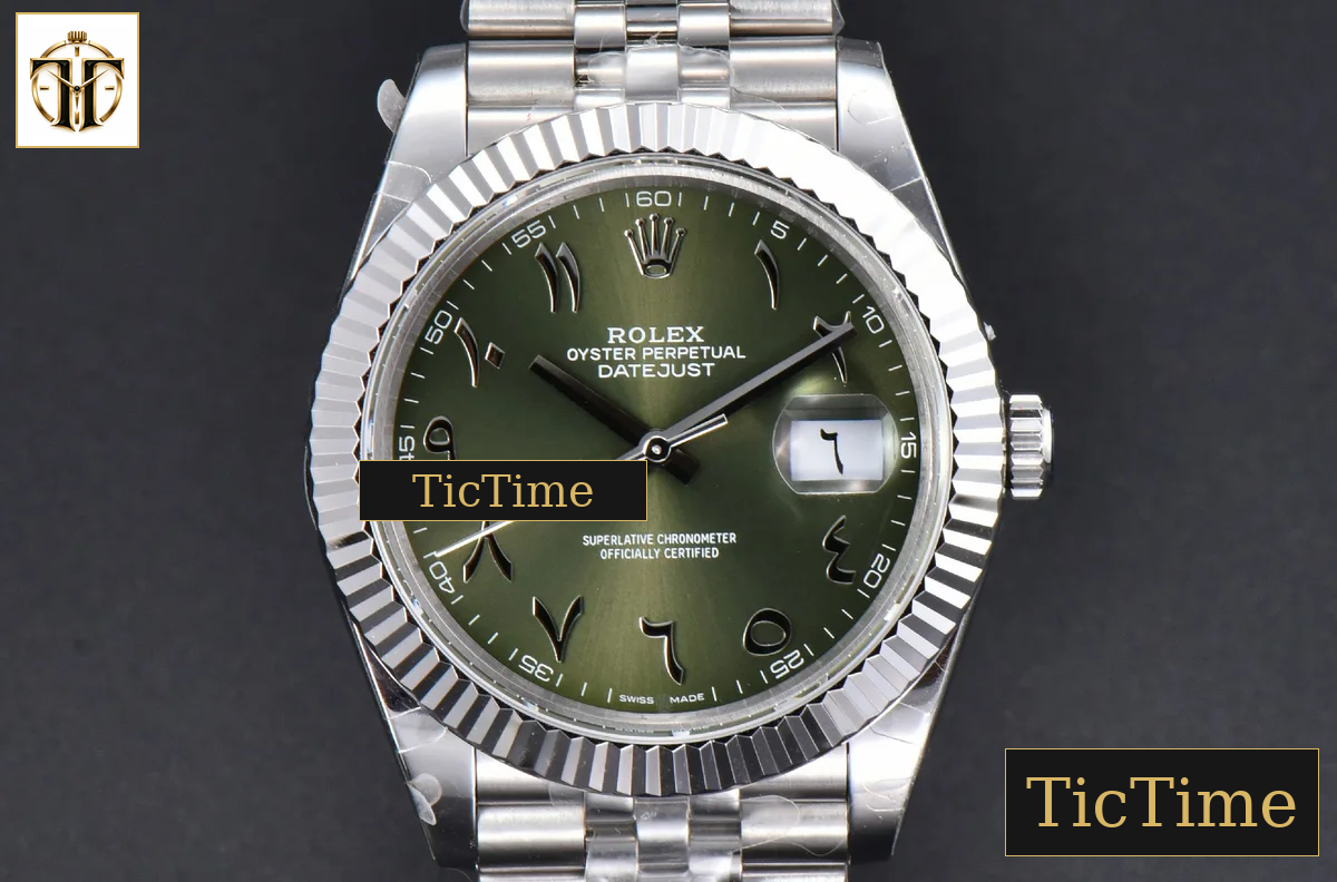 DateJust 126334 41mm BPF Olive Green Arabic Dial Jubilee Bracelet A2824 — foto 2