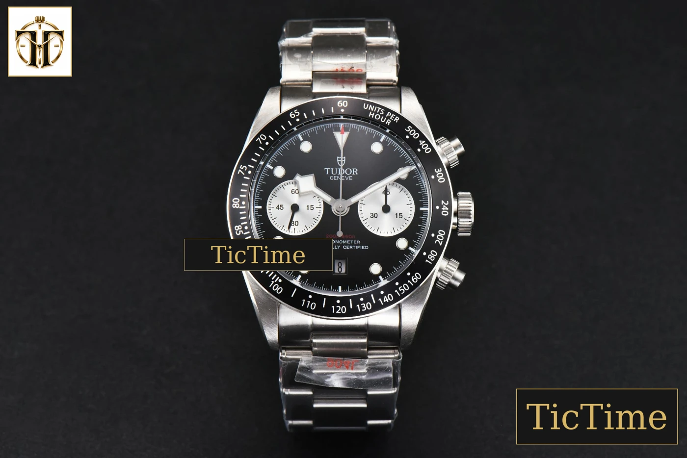 Vista frontal — Black Bay Chrono 41mm TWSF Black Dial SS Bracelet A7750