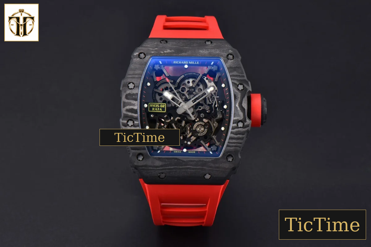 NTPT RM035-02 42mm ZF Skeleton Dial Red Rubber Strap NH05A — foto 3