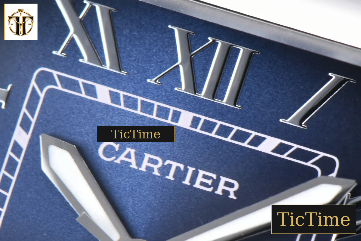 Santos de Cartier Medium 35mm AF SS Blue Dial Blue Leather Strap Miyota 9015 — foto 4