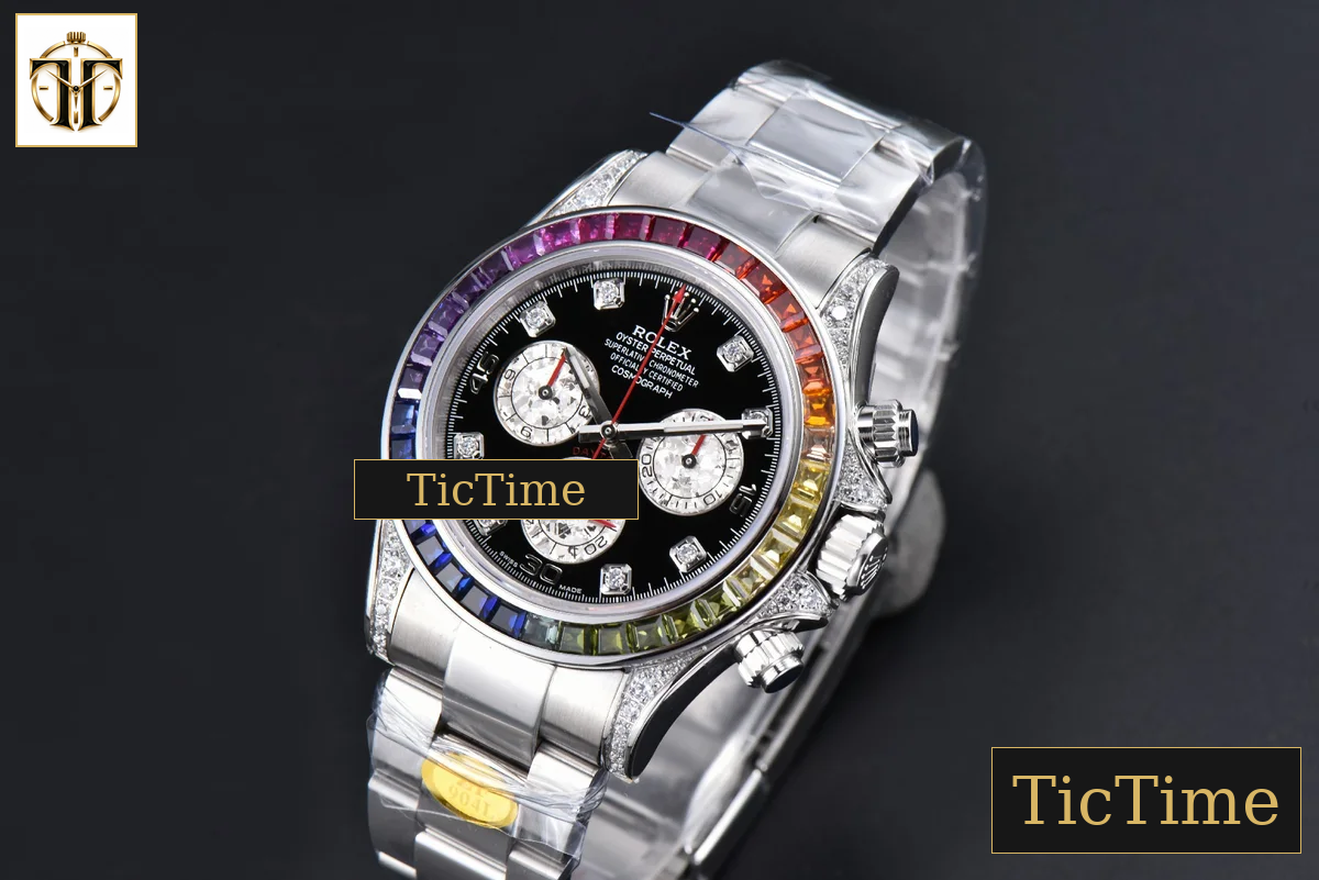 Daytona Rainbow 116599 ZF Black Diamonds Dial SS Bracelet SH4130 — foto 5