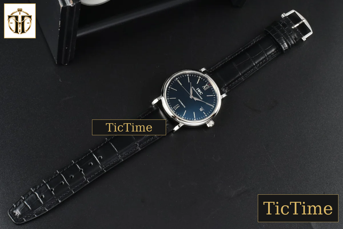 Portofino Automatic 40mm ZF Black Dial Silver Marker Black Croc Strap A9019 — foto 12