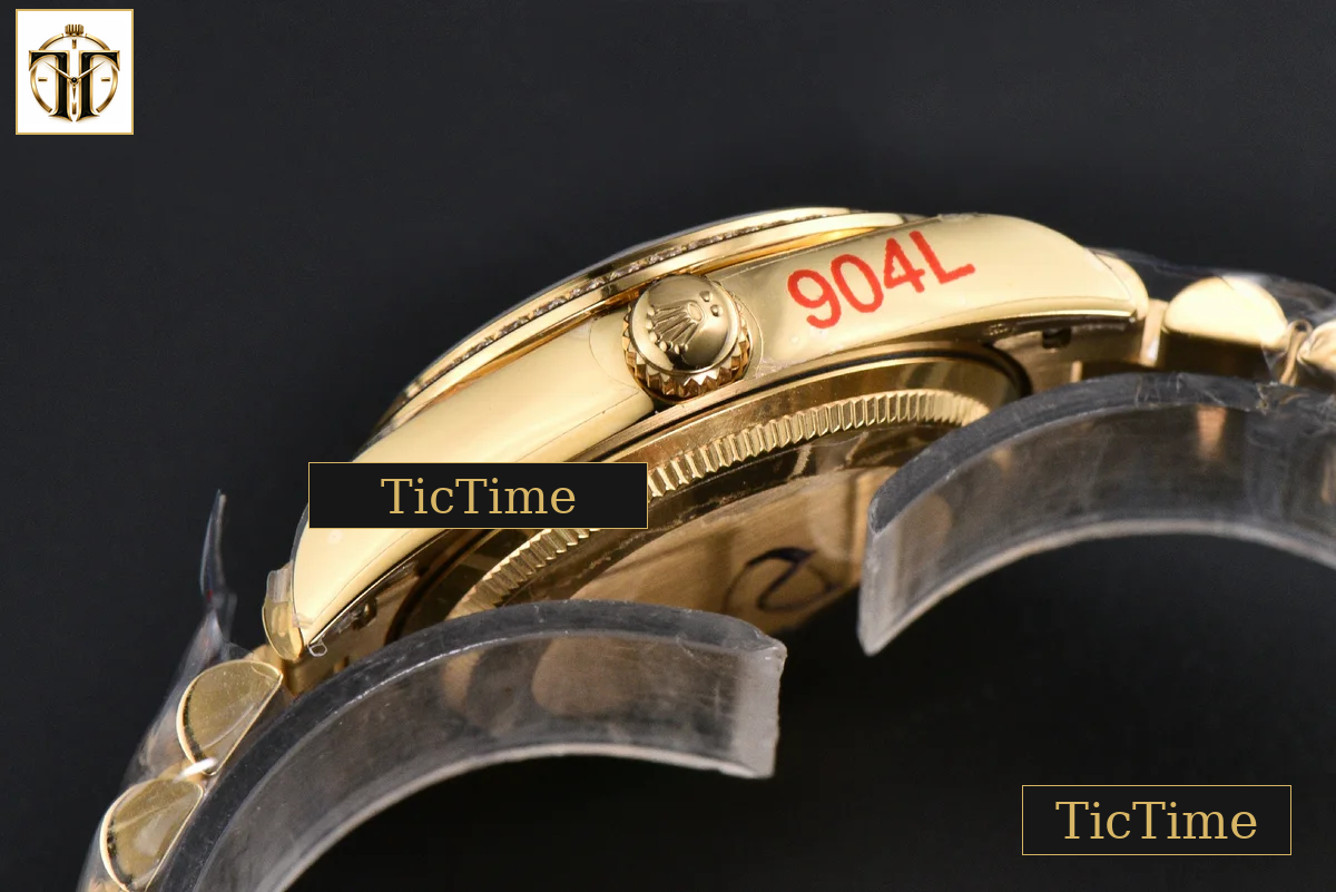 DateJust 31mm GMF YG Diamond Bezel Red Dial Diamond Marker President Bracelet A2824 — foto 17