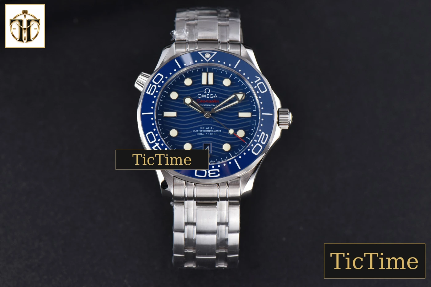 Vista frontal — Seamaster Diver 42mm VSF SS 300M Blue Dial SS Bracelet VS8800