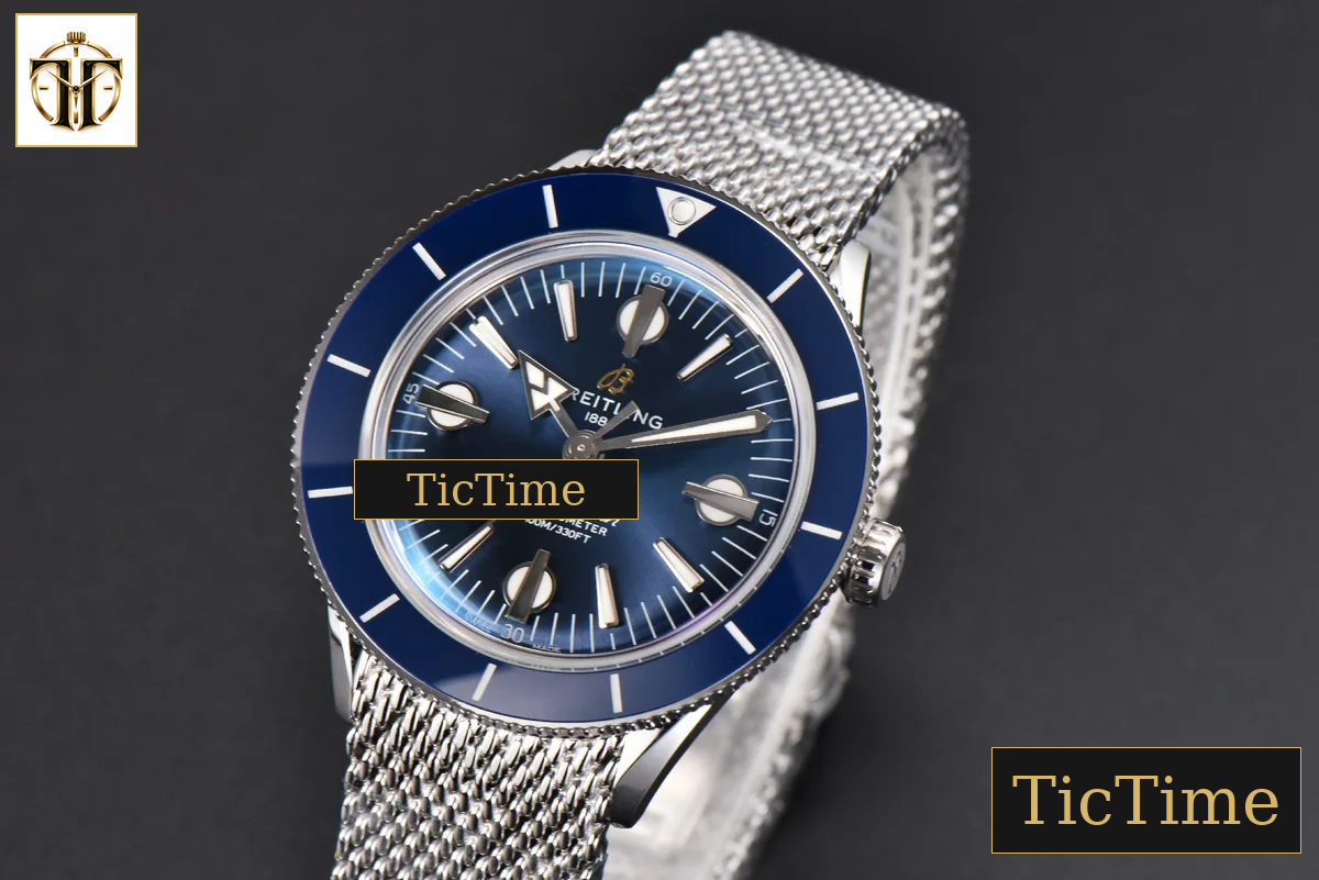 SuperOcean Heritage 42mm GF SS Blue Ceramic Blue Dial Mesh Bracelet A2824 — foto 4