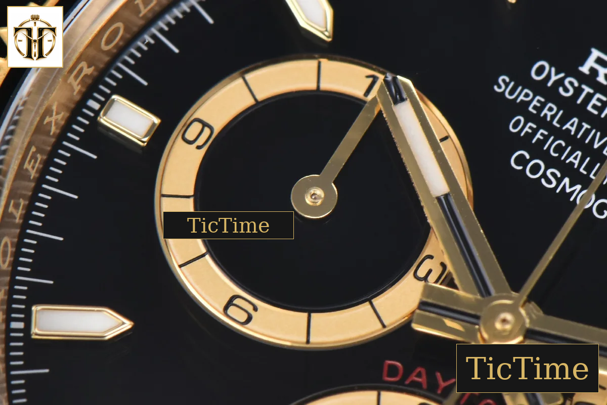 Daytona 126518 40mm Clean Factory YG Black Bezel Black Subdial Oysterflex Strap DD4131 — foto 5