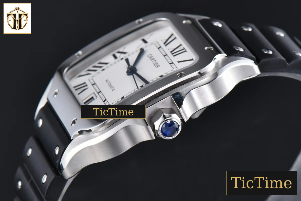 Santos de Cartier Large 40mm AF SS White Dial Black Rubber Strap Miyota 9015 — foto 9