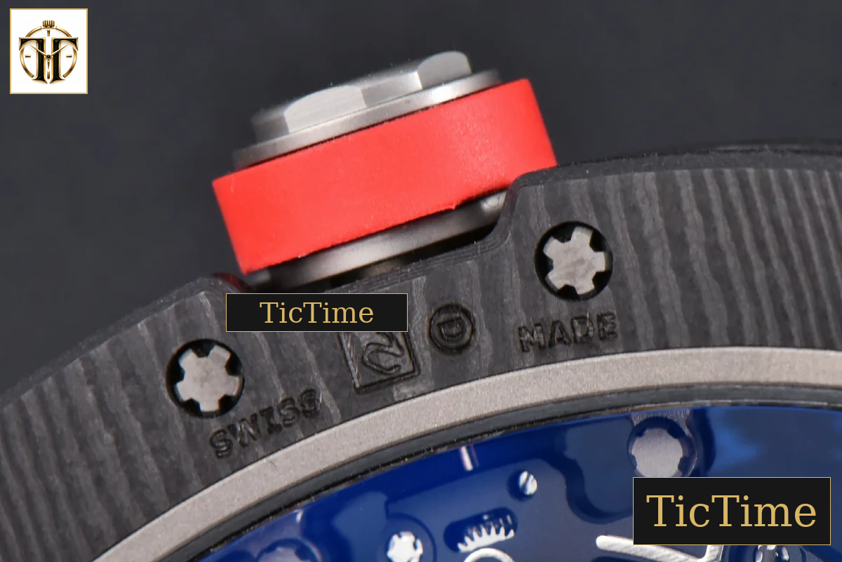 Ti Case RM055 42.7mm APSF Black Skeleton Dial Black Bezel Red Crown Red Rubber Strap RMUL2 — foto 18