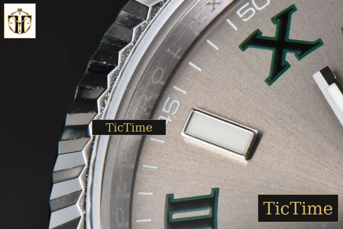 DateJust Wimbledon 36mm BPF Gray Dial Green Roma Marker Jubilee Bracelet A2824 — foto 6