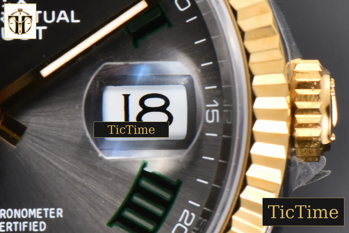 DateJust 36mm VSF YG/SS Wimbledon Gray Dial Green Marker Jubilee VS3235 — foto 10