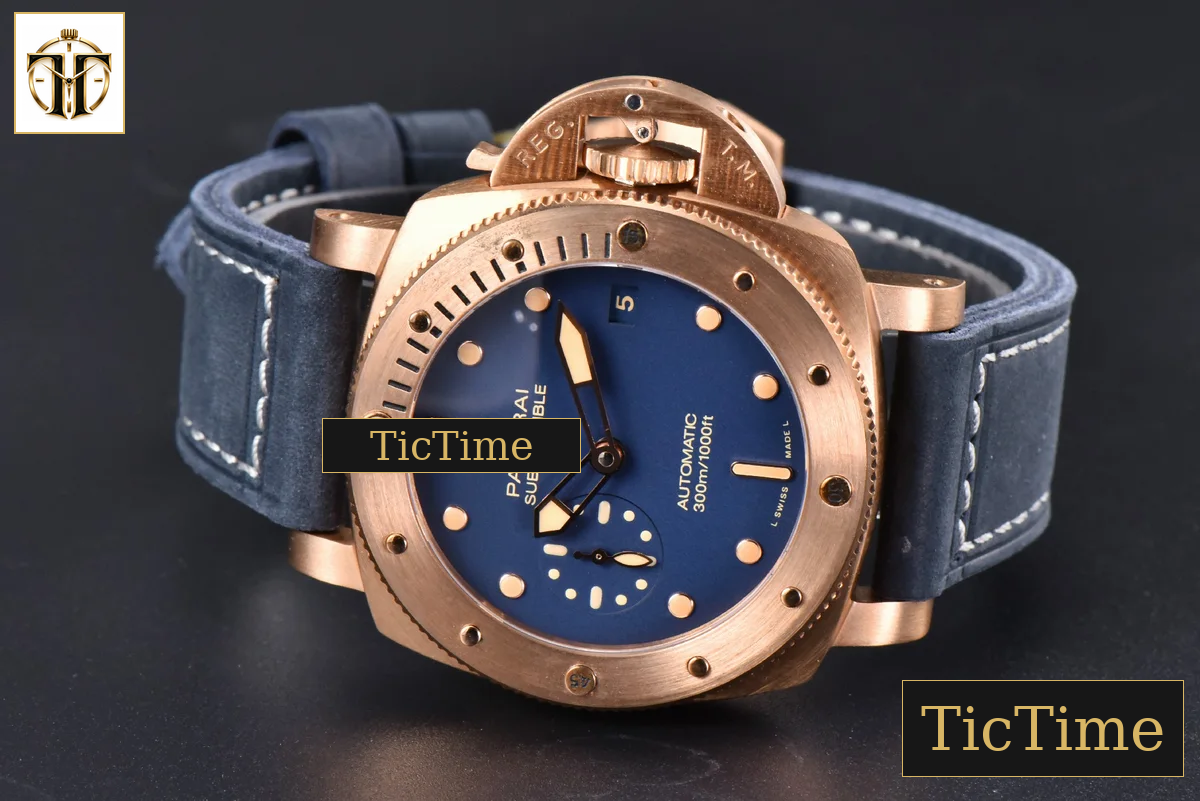 Submersible Quaranta PAM1074 42mm VSF Bronze Blue Dial Blue Leather Strap P900 — foto 14