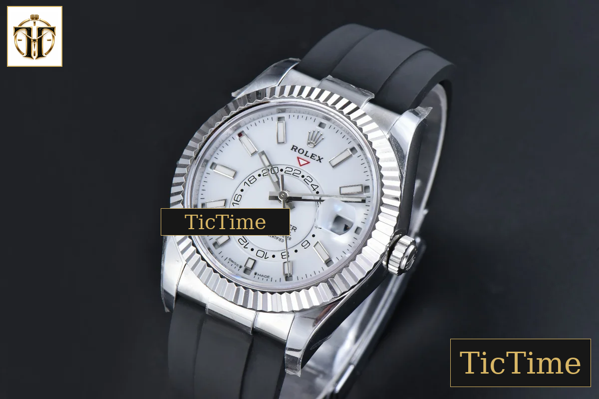 Sky-Dweller 336239 42mm ZF SS White Dial Rubber Oysterflex Strap (Tungsten) A23J — foto 4