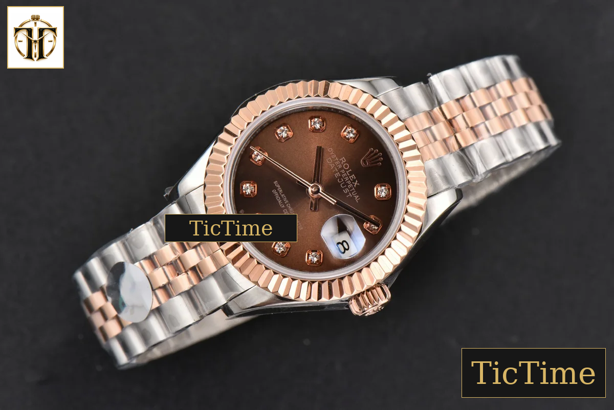 DateJust Ladies 28mm WF RG/SS Brown Dial Diamond Marker Jubilee Bracelet A2236 — foto 4