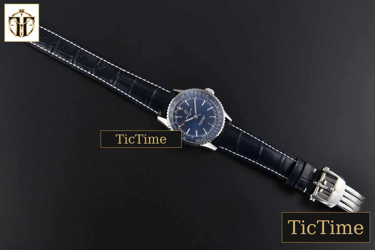 Navitimer Automatic 41mm BLSF SS Blue Dial Blue Leather Strap A2824 — foto 30