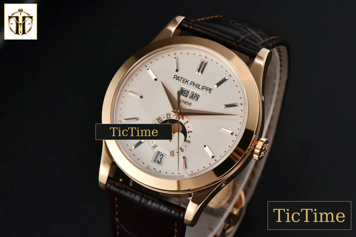 Annual Calendar Moonphase 5396 38.5mm ZF RG White Stick Dial Brown Leather Strap MY9015 — foto 4
