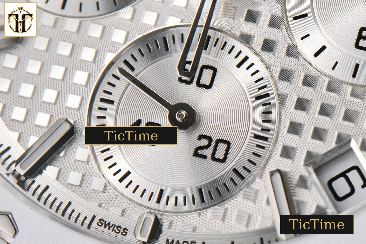 Royal Oak Chronograph 26240 41mm APSF Ceramic Sliver Checkered Dial Sliver Subdial Ceramic Bracelet V2 SH4401 — foto 9