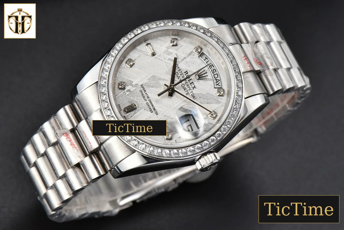 Daydate 36mm GMF Diamond Meteorite Dial Diamond Marker SS Bracelet A3235 — foto 18