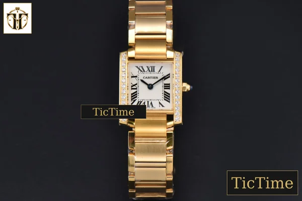 Foto frontal — Tank Francaise Small 25.7mmx21.2mm 8848F Diamond YG Bracelet Quartz