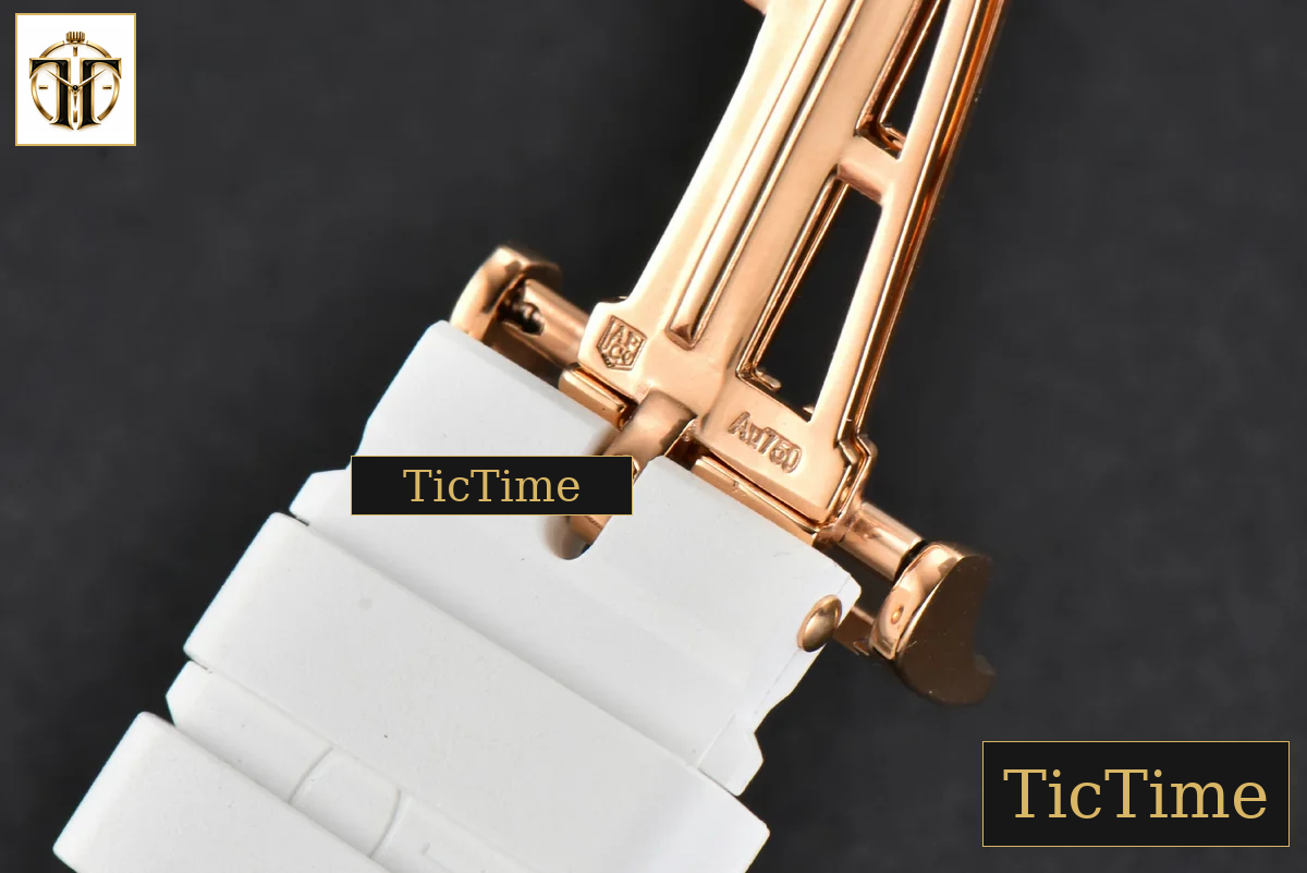 Offshore Ladies 26231ST 37mm RXWF RG Diamond White Dial White Subdial White Rubber Strap Quartz — foto 21