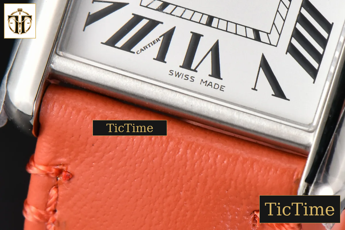 Tank Must Large 33.7×25.5mm K11F White Dial Orange Smooth Calf Strap Quartz — foto 7