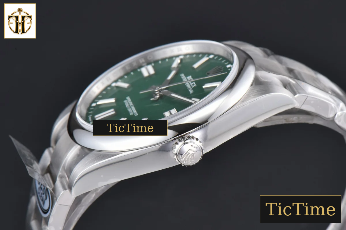 Oyster Perpetual 904L 124300 41mm Clean Factory Green Dial SS Bracelet VR3230 — foto 11