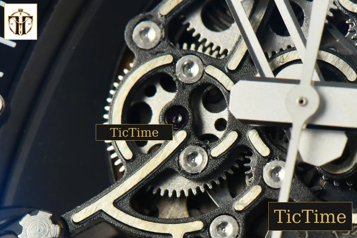 RM055 42.7mm ZF White Ceramic Black Skeleton Dial White Rubber Strap V6 NH05 — foto 6