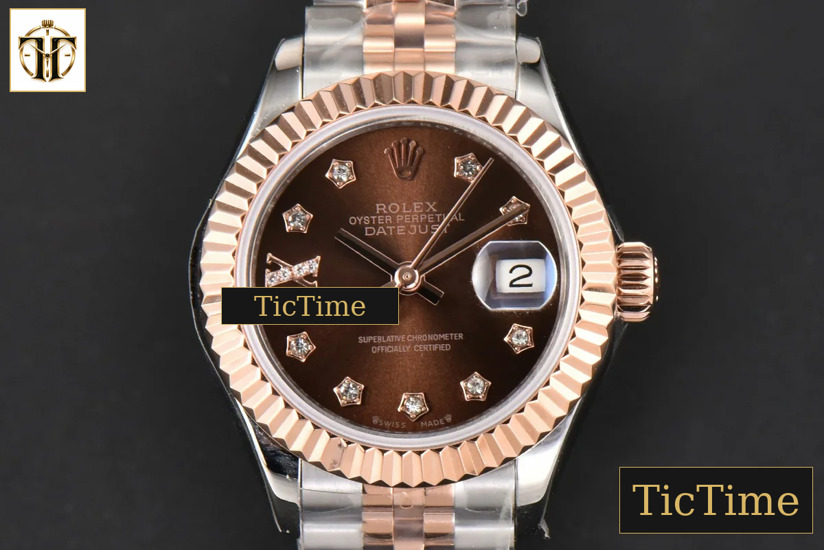 DateJust Ladies 28mm WF RG/SS Brown Dial Diamond Roma Marker Jubilee Bracelet A2236 — foto 2