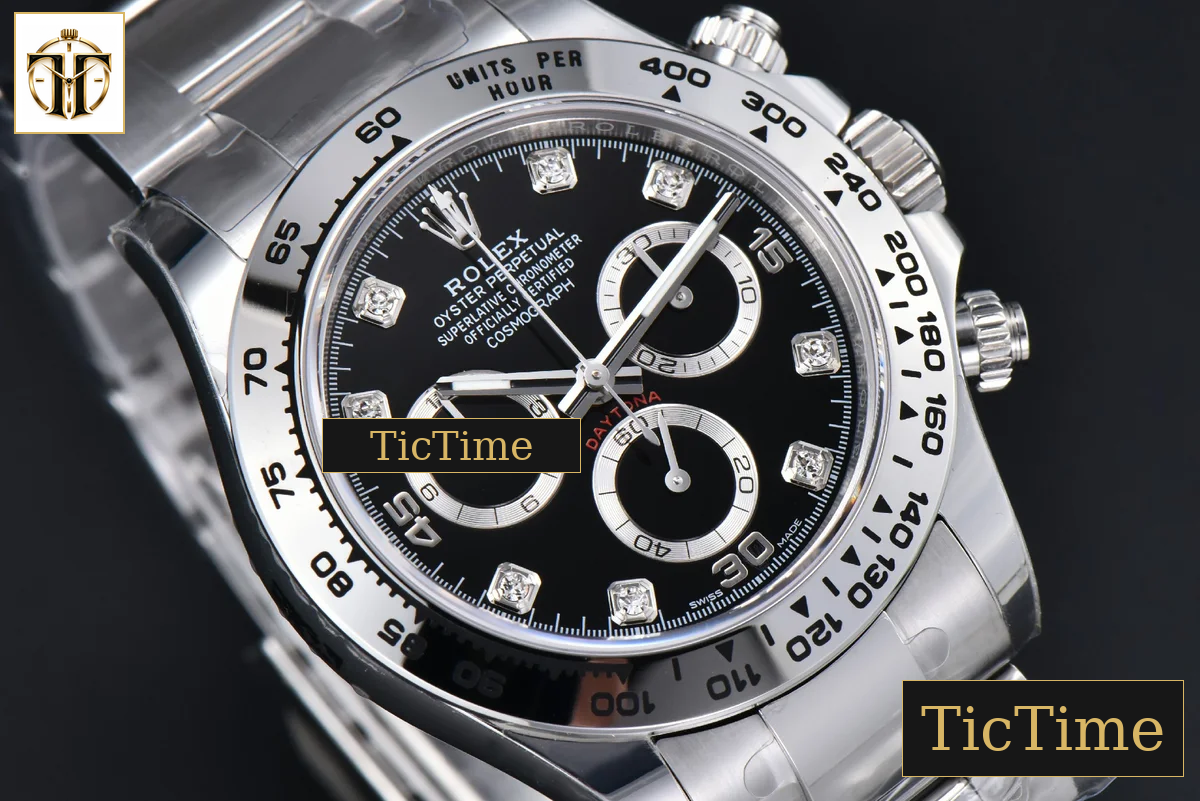 Daytona 116509 APSF SS Black Dial Diamond Marker SS Bracelet SH4130 — foto 15