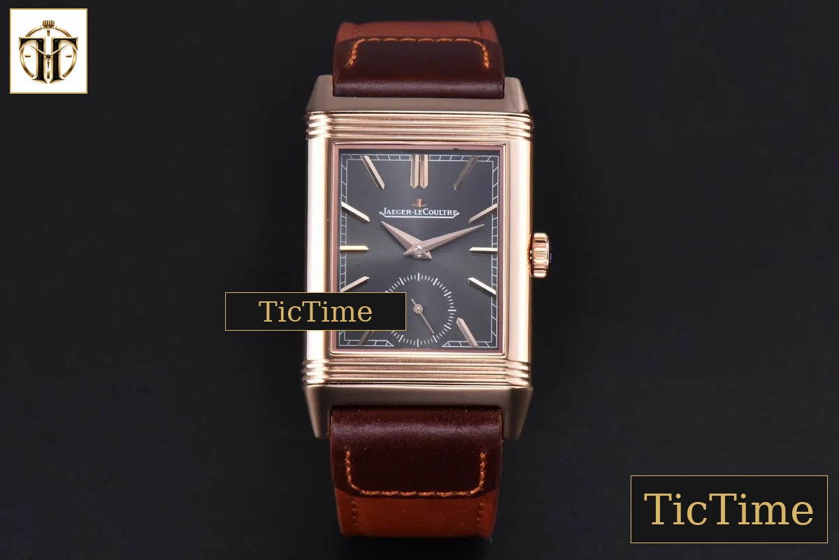 Master Reverso Tribute Small Seconds 30x47mm MGF RG Gray Dial Brown Leather Strap A854A — foto 3
