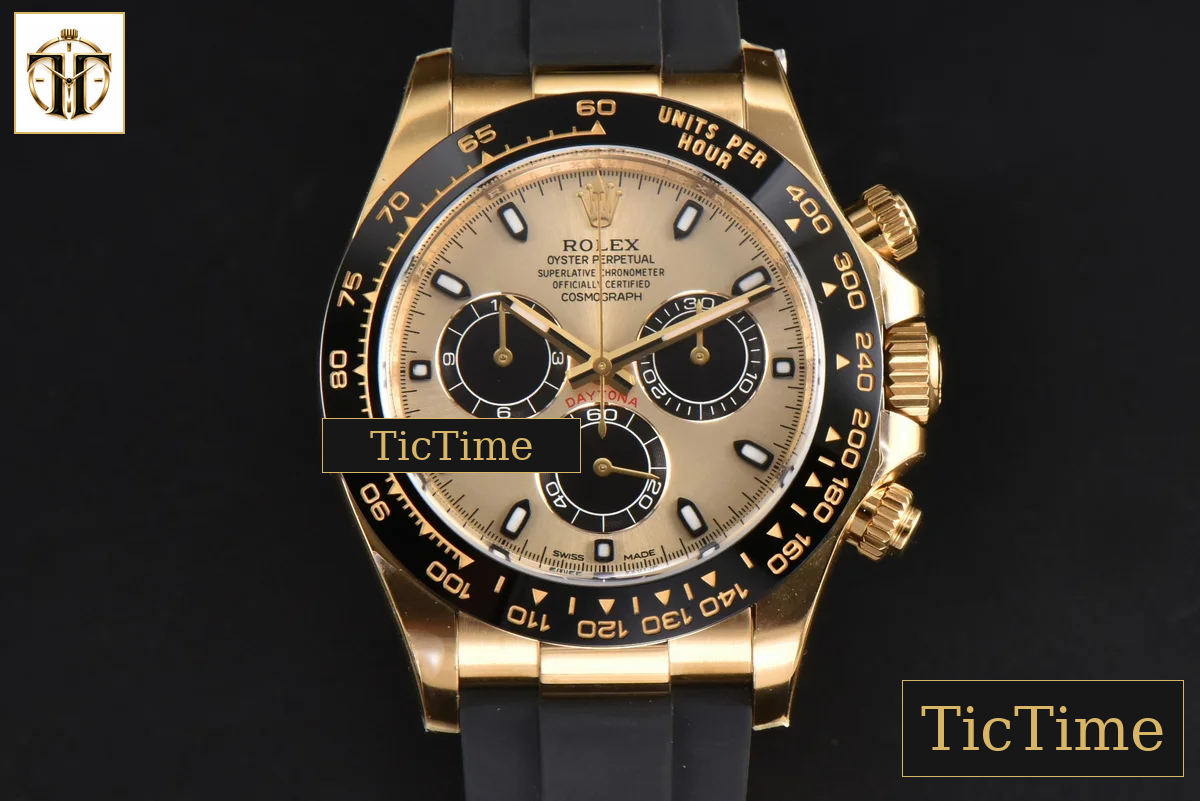 Daytona 116518 Clean Factory Ceramic YG Dial Black Subdial Oysterflex Strap SA4130 — foto 2