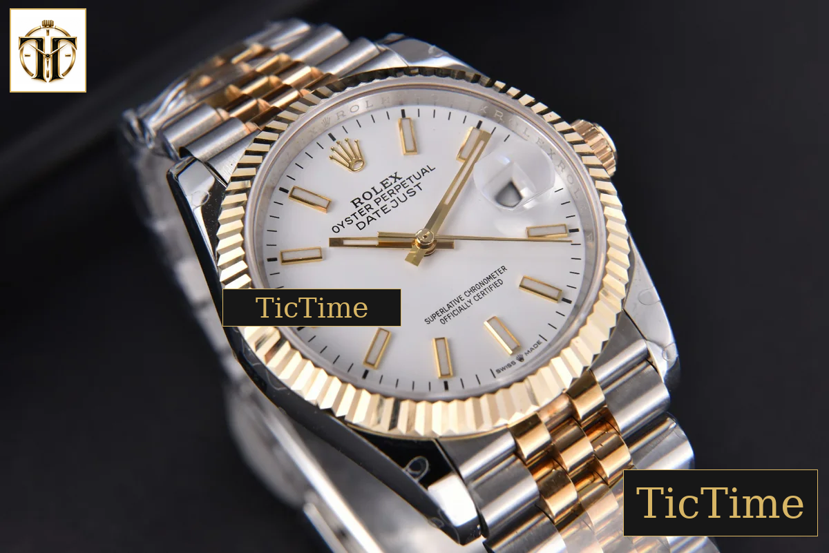DateJust 904L 36mm GMF YG/SS Fluted Bezel White Dial Lume Marker Jubilee Bracelet VR3235 — foto 10