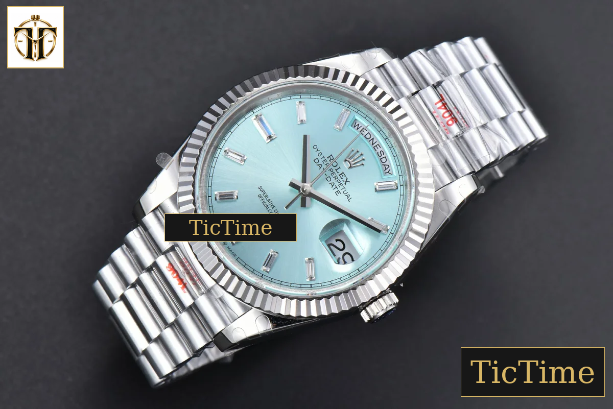 DayDate 36mm GMF Ice Blue Dial Diamond Marker President Bracelet A3235 — foto 4